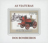 Firemen's Vehicles 1876 Mini Sheet Transportation Stamp Firefighter MNH