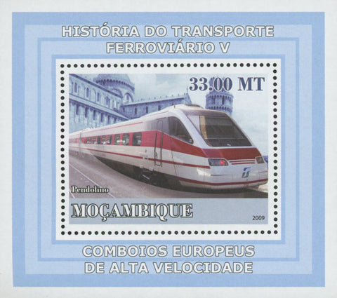 European High Speed Trains Pendolino Mini Sov. Sheet MNH