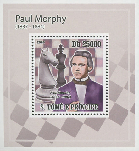 Paul Morphy Chess Queen Mini Sov. Sheet MNH