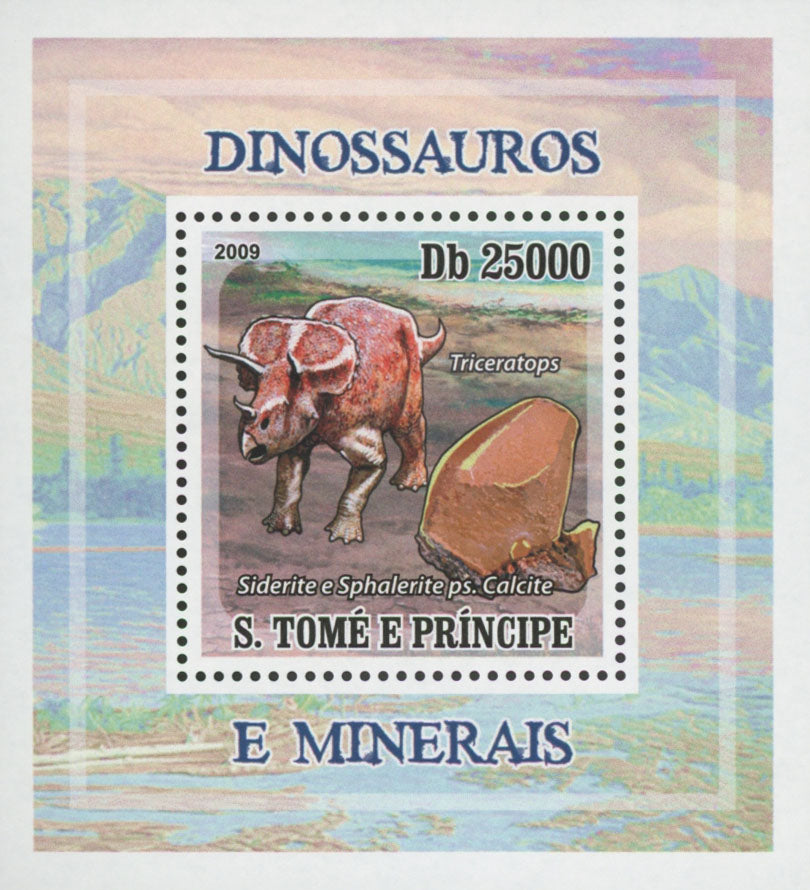 Dinosaur and Minerals Siderite Mini Sov. Sheet MNH