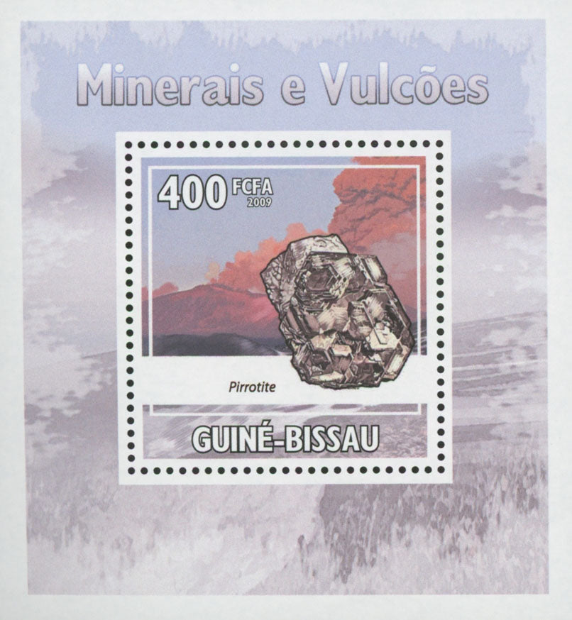 Minerals and Volcanos Stamp Pirrotite Mini Sov. Sheet MNH