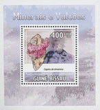 Minerals and Volcano Stamp Amethyst Mini Sov. Sheet MNH