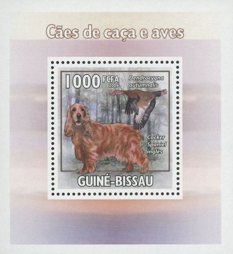 Hunting Dog Stamp and BirdsCocker Spaniel Mini Sov. Sheet MNH