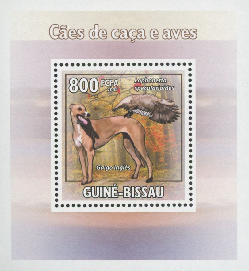 Hunting Dog Stamp and Bird English Golgo Mini Sov. Sheet MNH