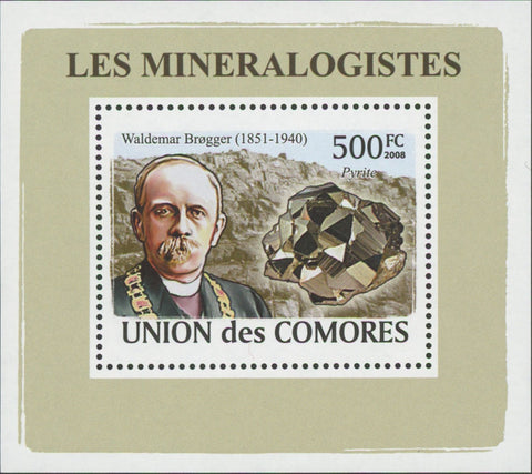 Mineralogist Waldemar Brogger Mini Sov. Sheet MNH