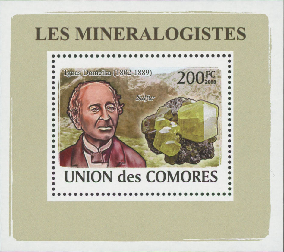 Mineralogist Ignas Domeika Mini Sov. Sheet MNH