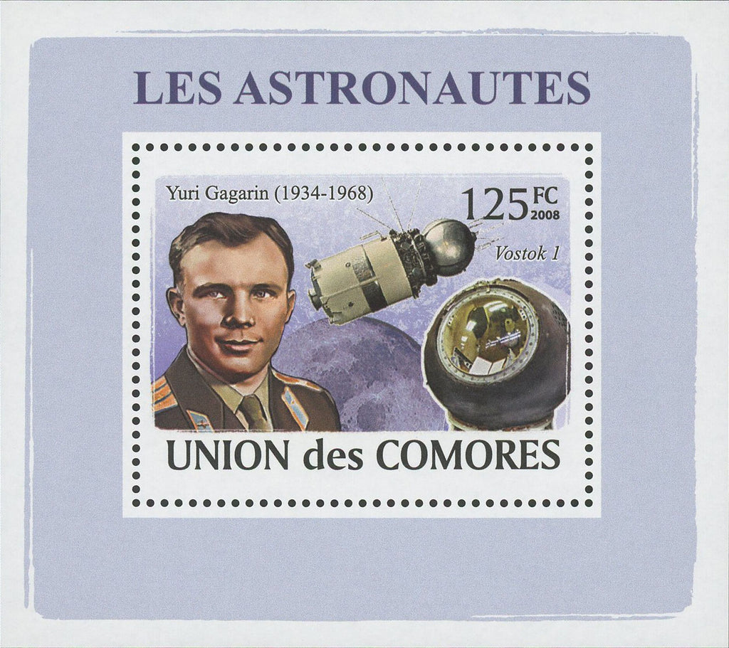 Astronaut Yuri Gagarin Space Mini Sov. Sheet MNH