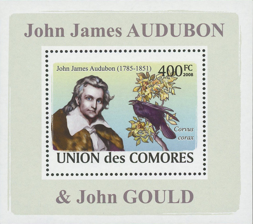 John James Audubon Corvus Corax Bird Mini Sov. Sheet MNH Mint