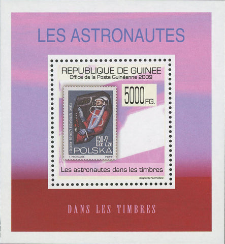 Stamp in a Stamp Astronauts Polska Mini Sov. Sheet MNH