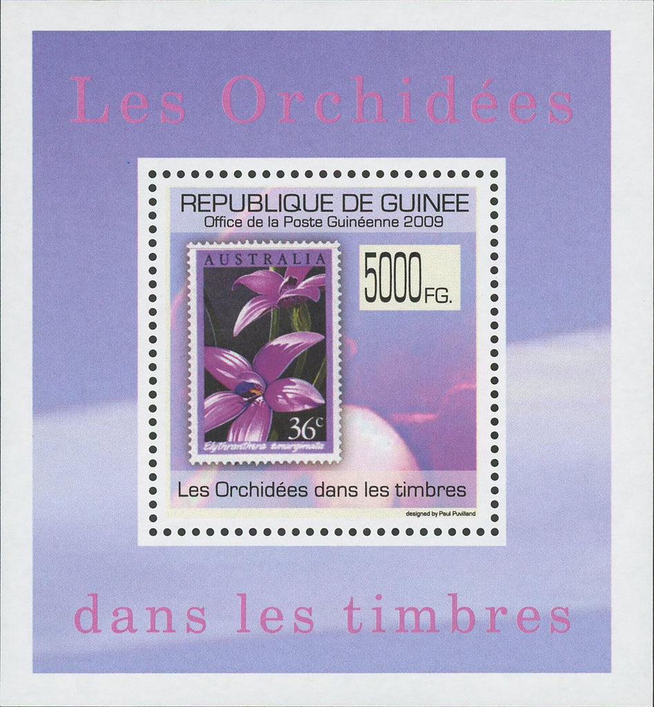 Stamp in a Stamp Orchidaceae Australia Mini Sov. Sheet MNH