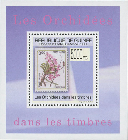 Stamp in a Stamp Orchidaceae Flower India Mini Sov. Sheet MNH