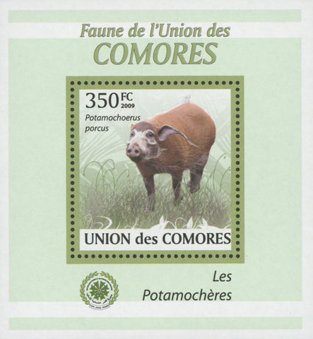 Bushpigs Pig Stamp Fauna Potamochoerus Porcus Grass Mini Sov. Sheet MNH