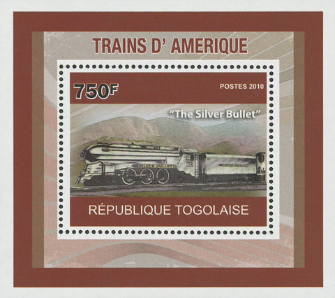 American Trains The Silver Mini Sov. Sheet MNH