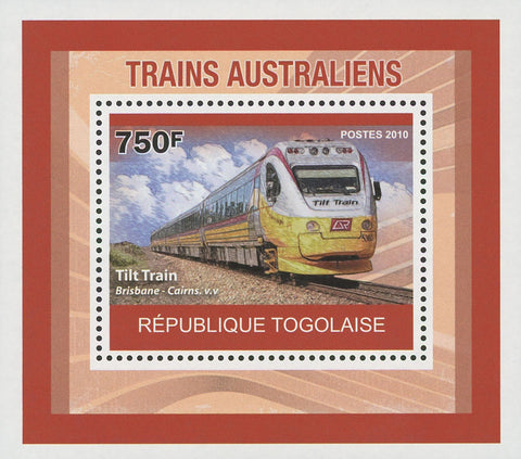 Australian Trains Tilt Mini Sov. Sheet MNH