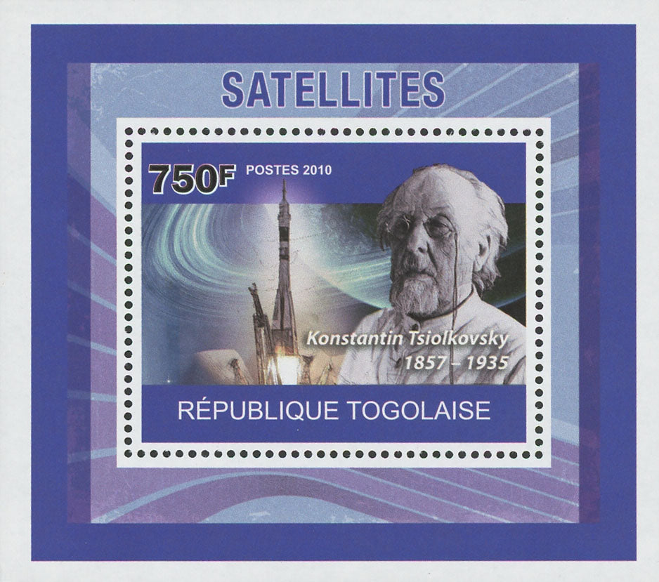 Satellites Konstantin Tsiolkovsky Mini Sov. Sheet MNH