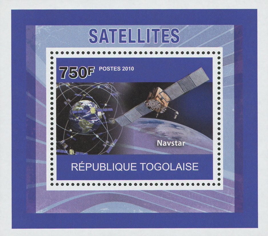 Satellites Navstar Space Earth Mini Sov. Sheet MNH