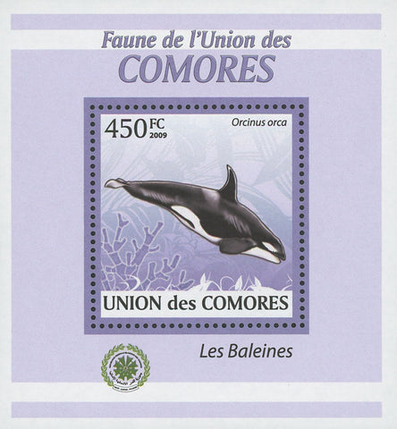 Whale Stamp Marine Life Orcinus Orca Mini Sov. Sheet MNH