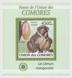 Mongoose Lemur Stamp Cocoa Mini Sov. Sheet MNH