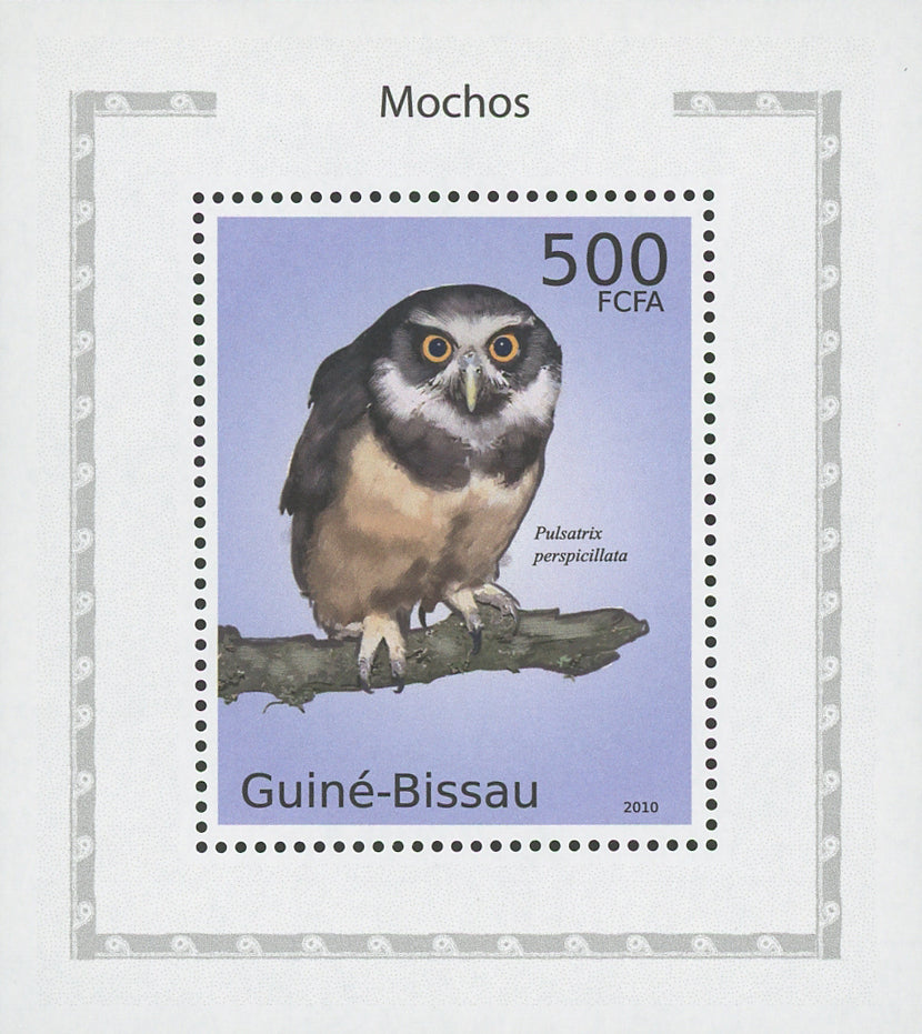 Owls Pulsatrix Perspicillata Birds Mini Sov. Sheet MNH
