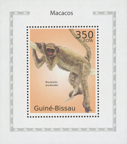 Macaque Brachyteles Arachnoides Monkey Mini Sov. Sheet MNH