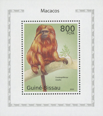 Macaque Leontopithecus Rosalia Monkey Mini Sov. Sheet MNH