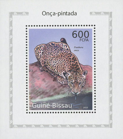 Jaguars Panthera Onca Drinking Water Mini Sov. Sheet MNH