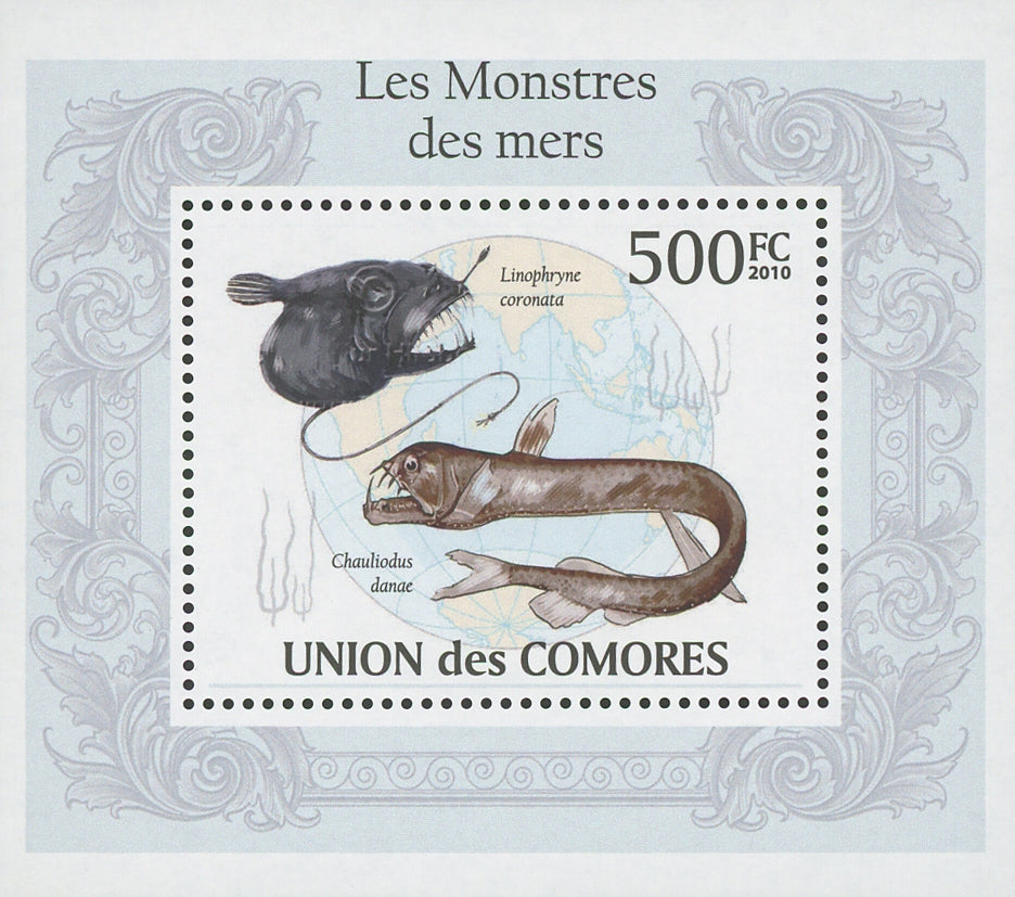 Sea Monsters Chauliodus Danae Mini Sov. Sheet MNH