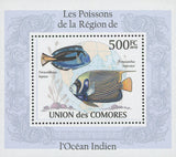 Indian Ocean Fish Pomacanthus Imperator Mini Sov. Sheet MNH
