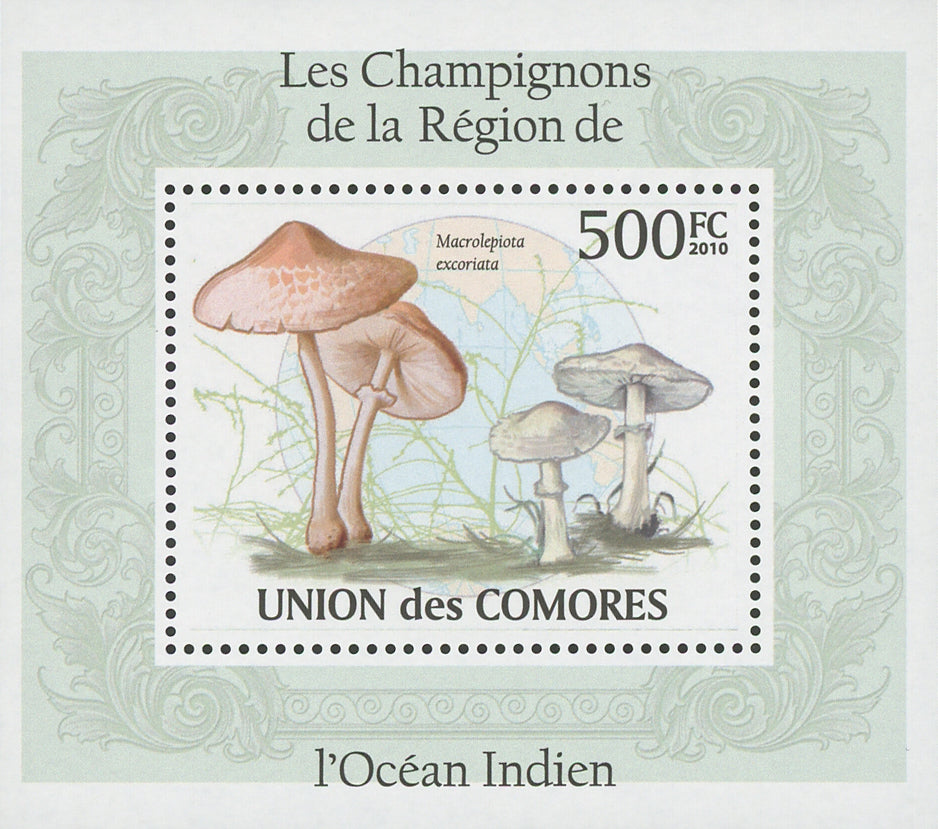 Indian Ocean Mushrooms Macrolepiota Excoriata Mini Sov. Sheet MNH