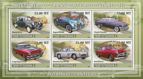Road Transport Antique Cars History Sov. Sheet of 6 Stamps MNH Mint