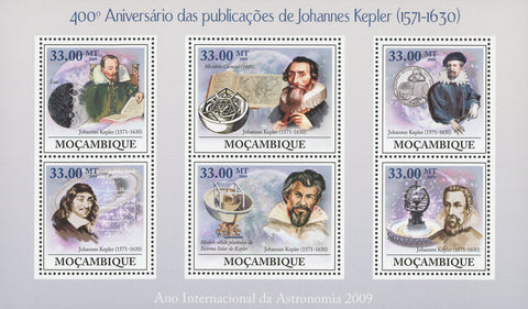 Mozambique Astronomy Johannes Kepler Souvenir Sheet of 6 Stamps Mint NH