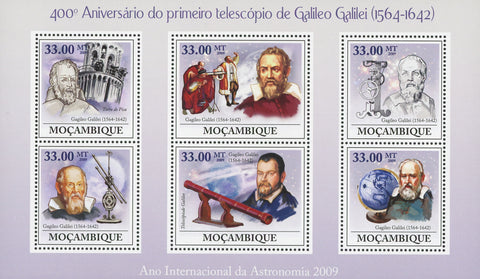 Galileo Galilei First Telescope Anniversary Souvenir Sheet of 6 Stamp MNH