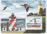 Famous Lighthouses Birds Souvenir Sheet Mint NH