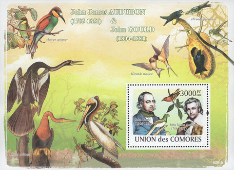 John James Audubon John Gould Birds Souvenir Sheet Mint NH