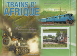 African Trains Transportation Mountains Souvenir Sheet Mint NH