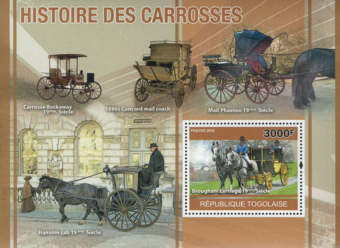 Carriages History Horses Souvenir Sheet Mint NH
