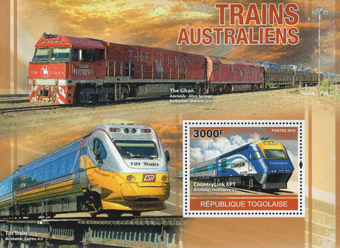 Australian Trains The Ghan Souvenir Sheet Mint NH