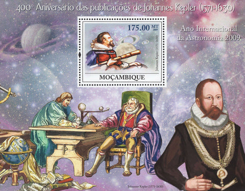 Mozambique Astronomy Johannes Kepler Souvenir Sheet Mint NH