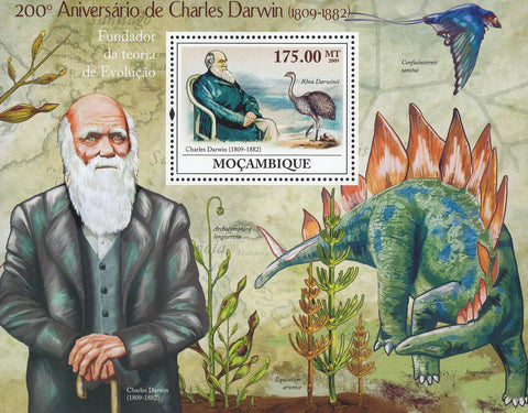 Mozambique Charles Darwin Anniversary Souvenir Sheet Mint NH