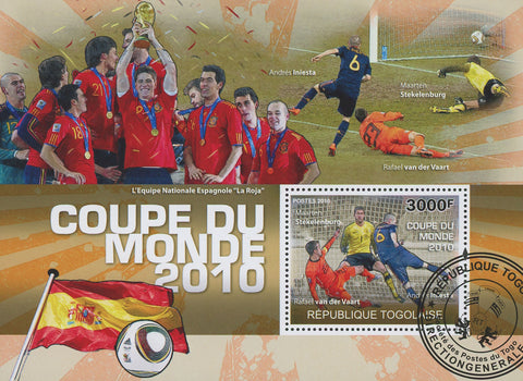 World Cup 2010 Soccer "La Roja" Spain Sport Souvenir Sheet