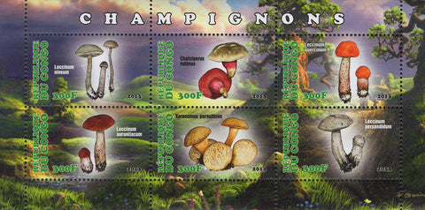 Mushroom Stamp Leccinum Niveum Chalciporus Rubinus Souvenir Sheet MNH