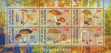Cote D'Ivoire Mushrooms Nature Souvenir Sheet  of 6 Stamps Mint NH