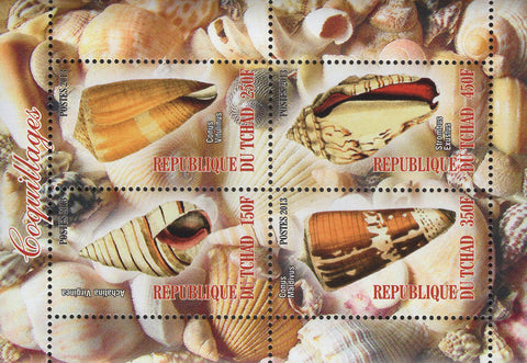 Seashells Souvenir Sheet of 4 Stamps Mint NH