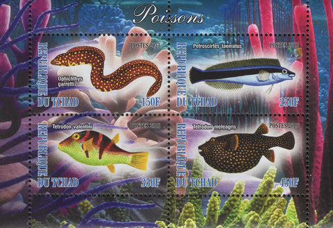 Fish Corals Souvenir Sheet of 4 Stamps Mint NH