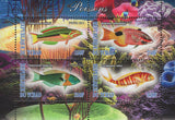 Fish Corals Marine Life Souvenir Sheet of 4 Stamps Mint NH
