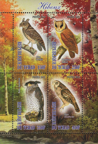 Owls Birds Souvenir Sheet of 4 Stamps Mint NH