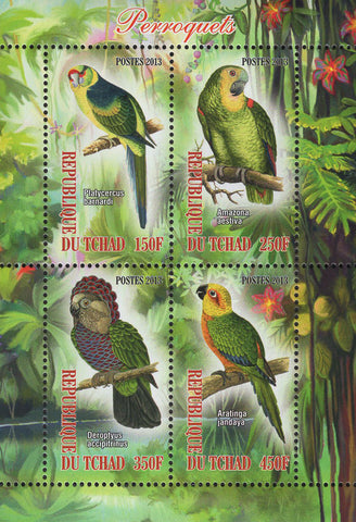 Parrots Birds Souvenir Sheet of 4 Stamps Mint NH