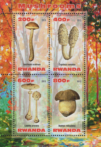 Mushrooms Nature Souvenir Sheet  of 4 Stamps Mint NH
