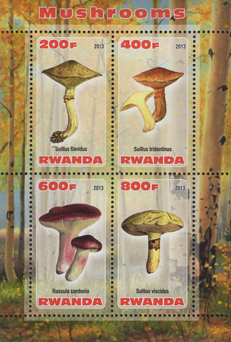Mushroom Stamp Russula Sardonia Suillus Viscidus Souvenir Sheet MNH