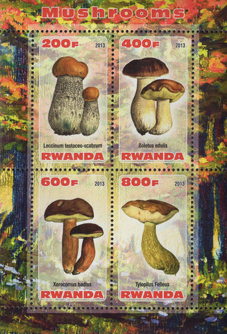 Mushrooms Trees Souvenir Sheet  of 4 Stamps Mint NH
